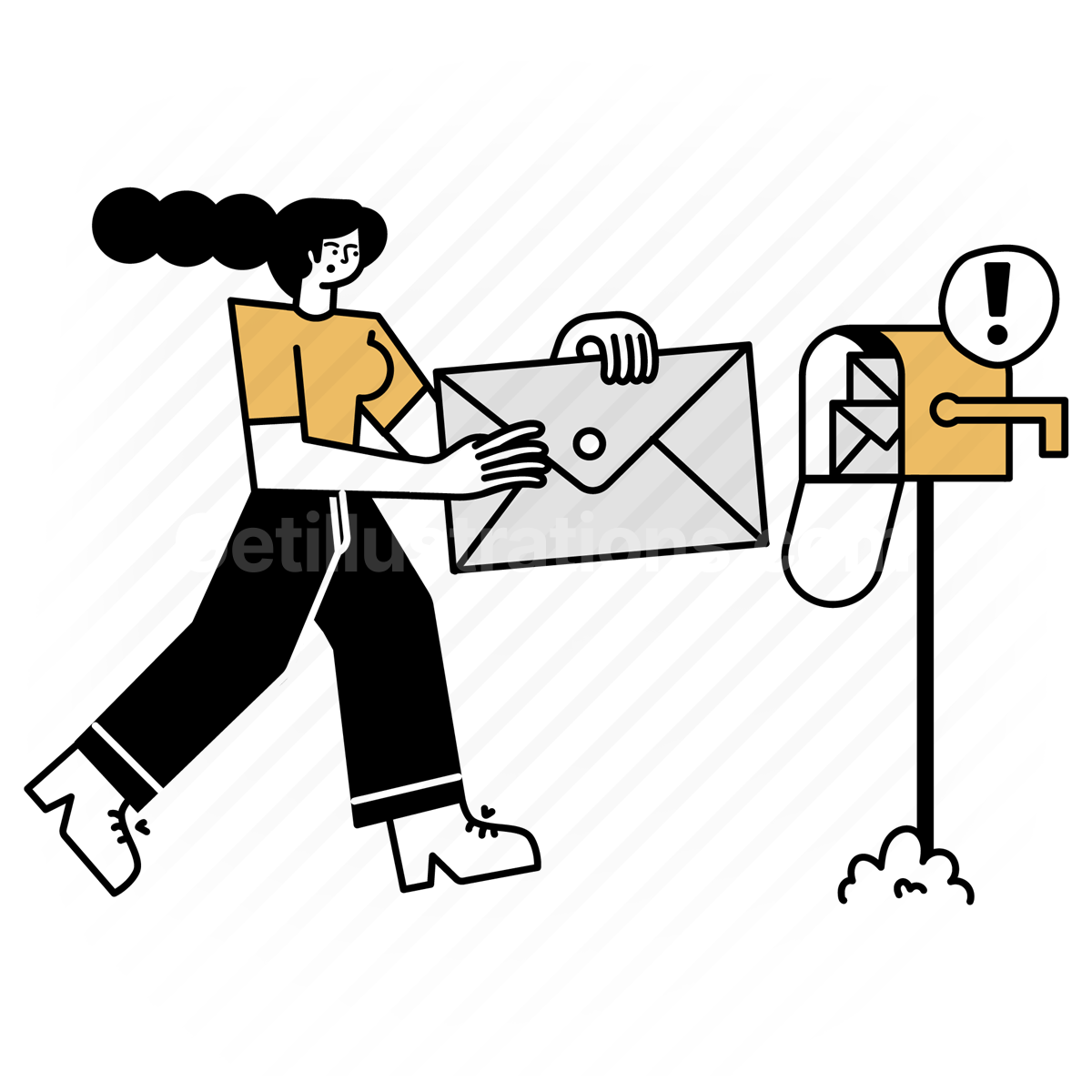 email, inbox, full, notification, mailbox, woman, female, person, people